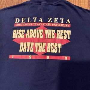 1999 True Vintage Delta Zeta Southwest Texas State University Soroity T-shirt LG